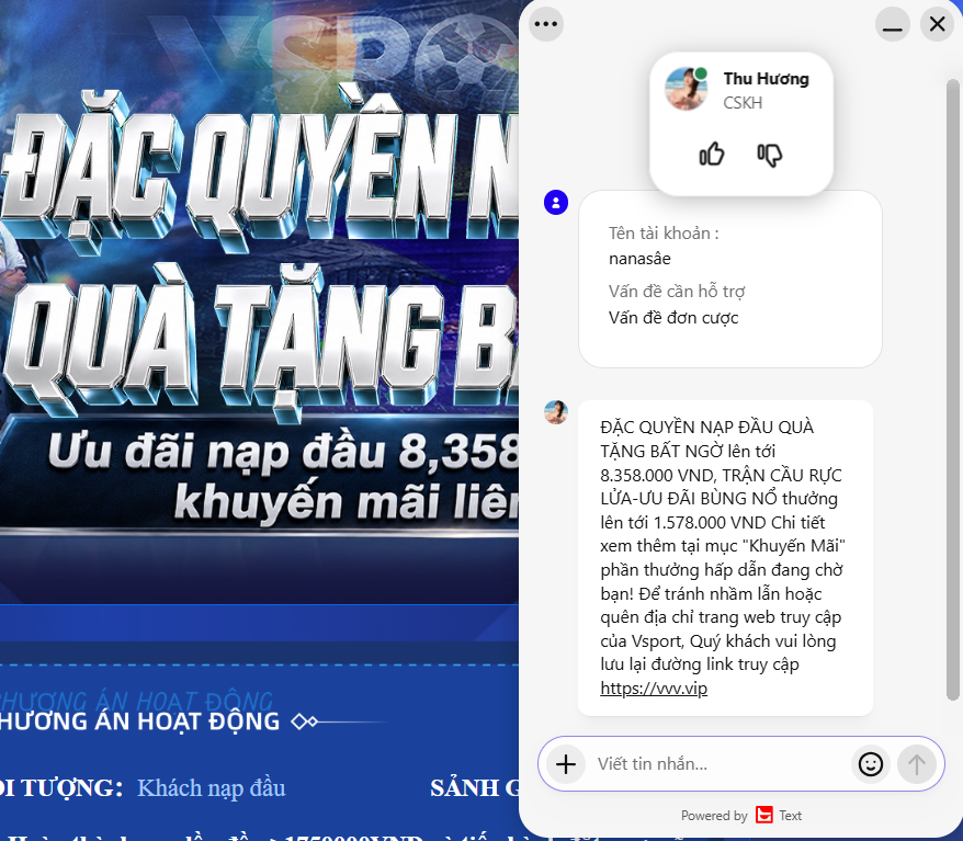 Khi nào người chơi cần liên hệ với Vsport?