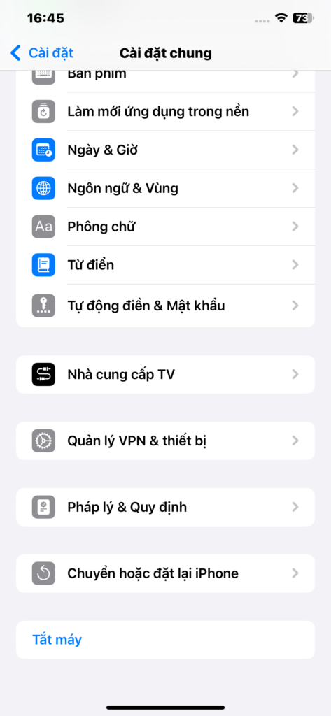 Chọn phần “quản lý VPN & thiết bị”