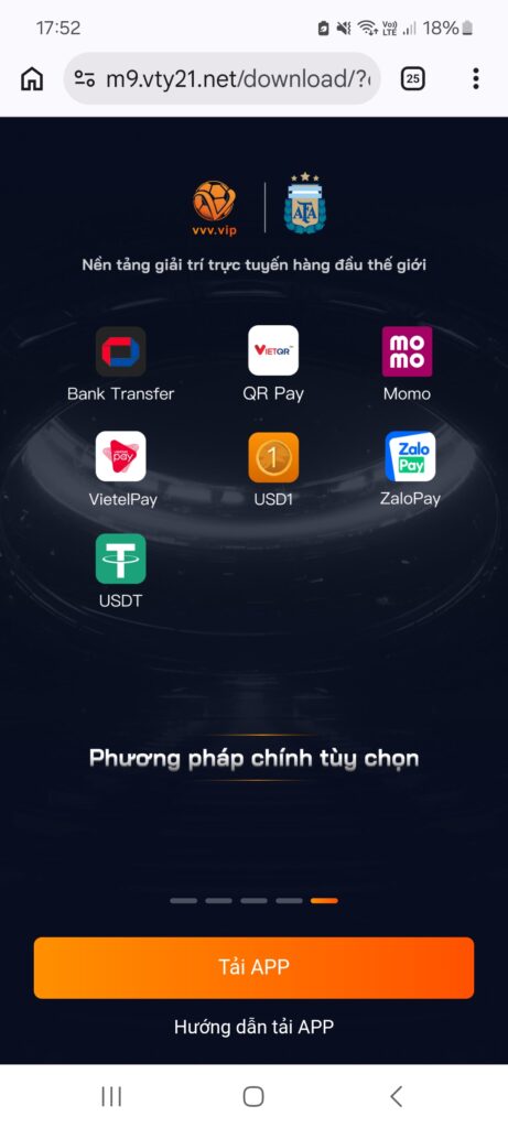 Chọn phần tải app