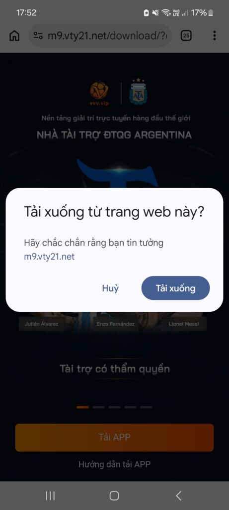 Chọn phần “tải xuống”